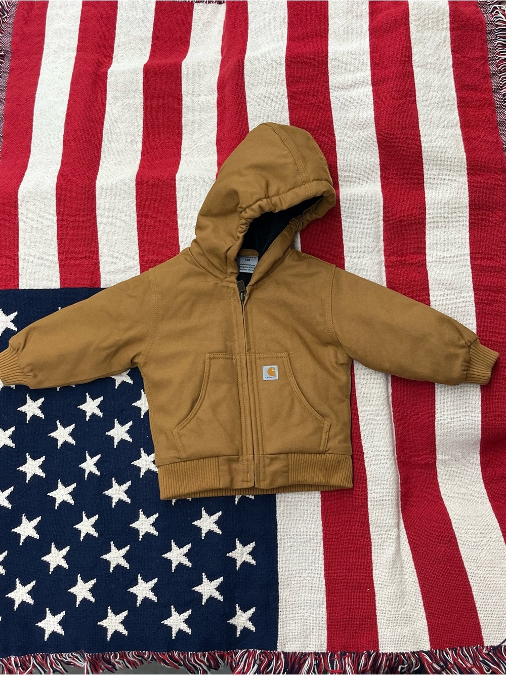 Carhartt Kids Brown Hooded Zip Jacket Infant Size 12 Months